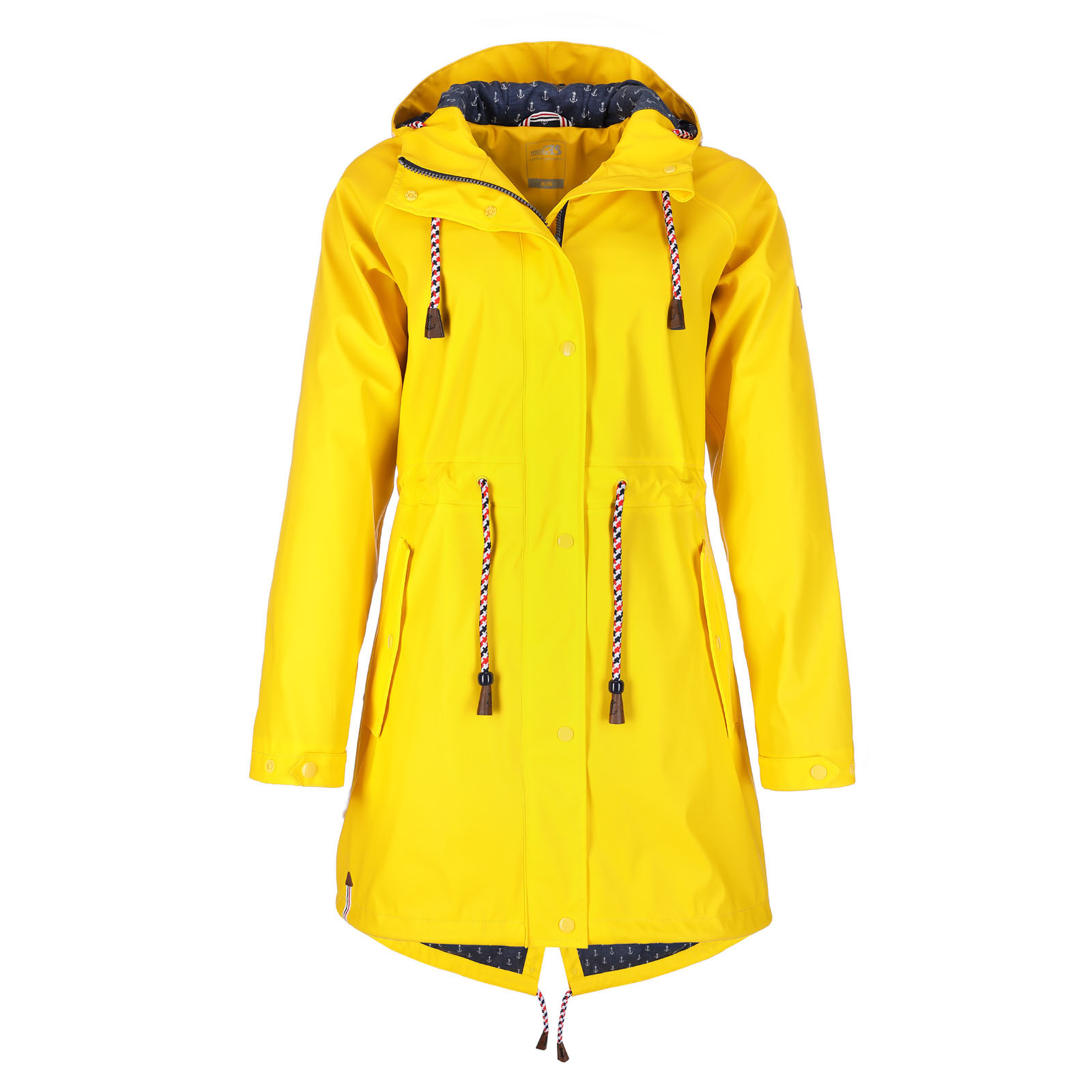 Damen-Jacke-PU-13309-21-gelb-01 Damen Regenmantel gefüttert gelb, blau oder rot Regenjacke von Modas