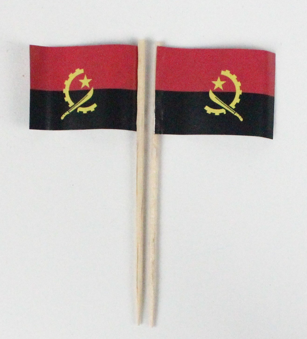 13849LeWx2Y3RsTD0n Party-Picker Flagge Angola Afrika Papierfähnchen in Spitzenqualität 50 Stück Beutel