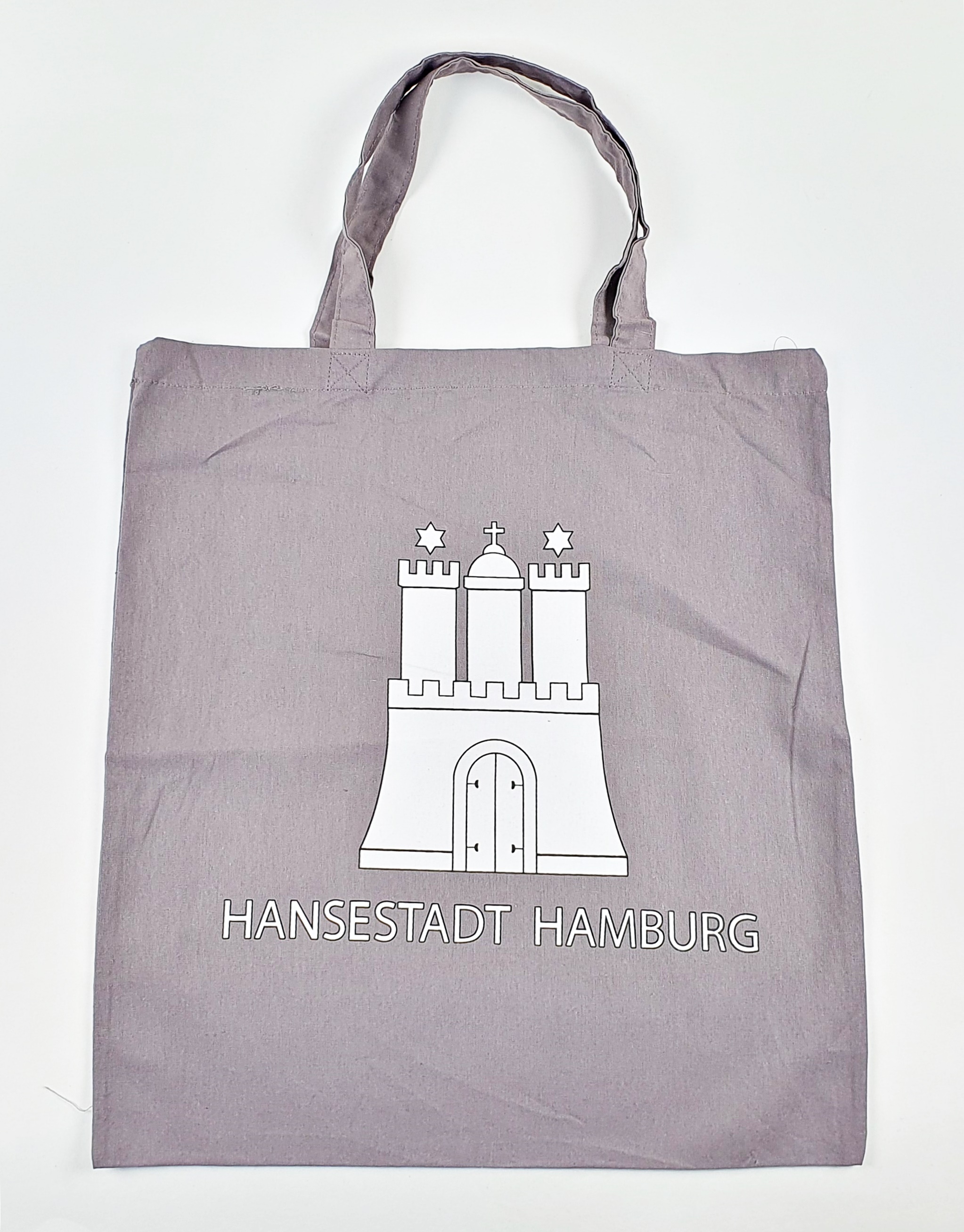 Stofftasche Einkaufstasche GRAU Hamburger Wappen Stoffbeutel Hamburg