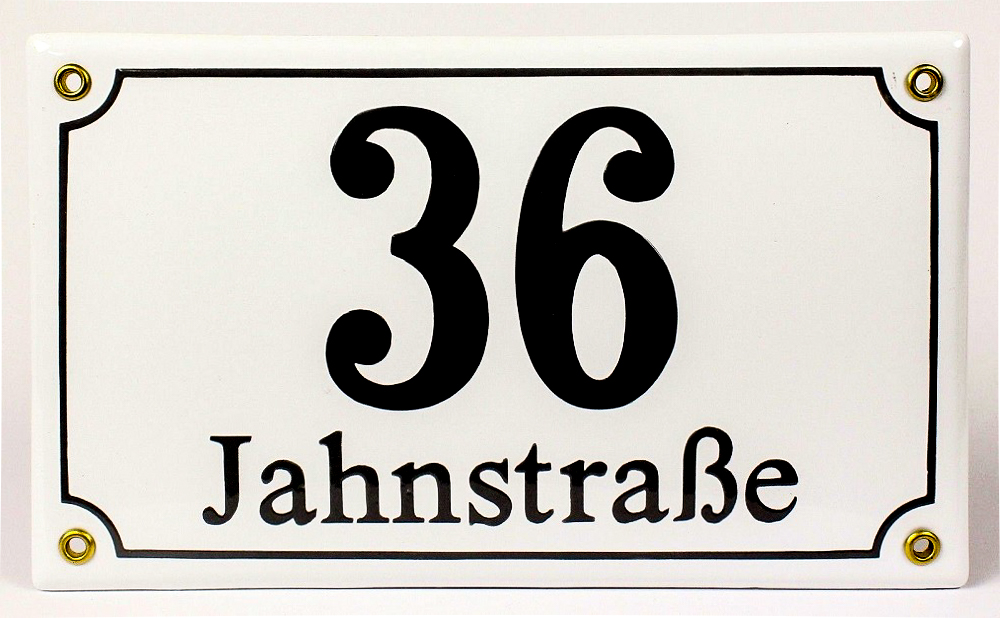 Kombi-Klein-Emaille-HausnummerKZVIrn531AJlk Hausnummernschild selbst gestalten 25x15 cm
