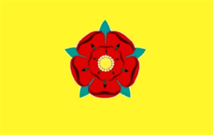 Flagge Fahne : New Lancashire (Red Rose) gelb England
