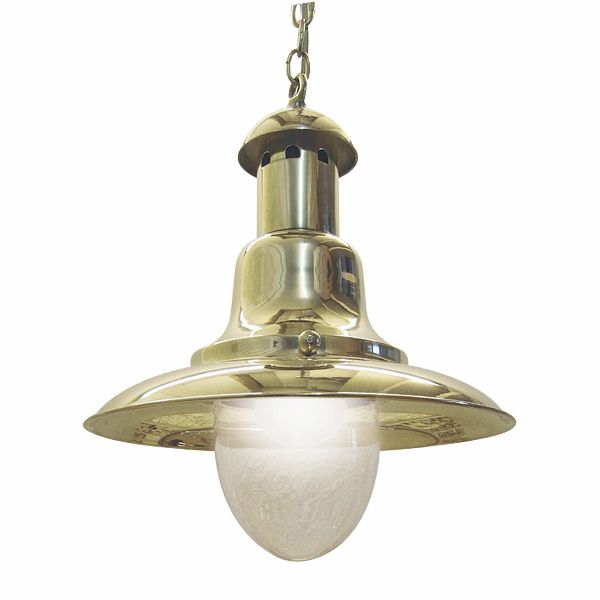 H-ngelampe-27cm Hängelampe Messing elektrisch 27cm Schirmdurchmesser Fishermen's Lampe