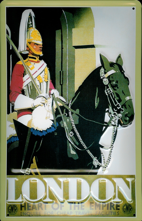 Blechschild Nostalgieschild London Heart of the Empire Pferd