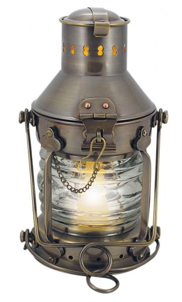 Ankerlampe-antik Ankerlampe Schiffslampe elektrisch 24cm Messing antik