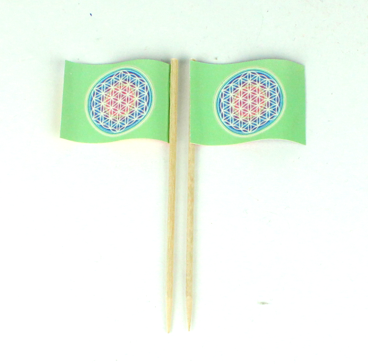 Party-Picker_Blume-des-Lebens Party-Picker Flagge Blume des Lebens grün bunt