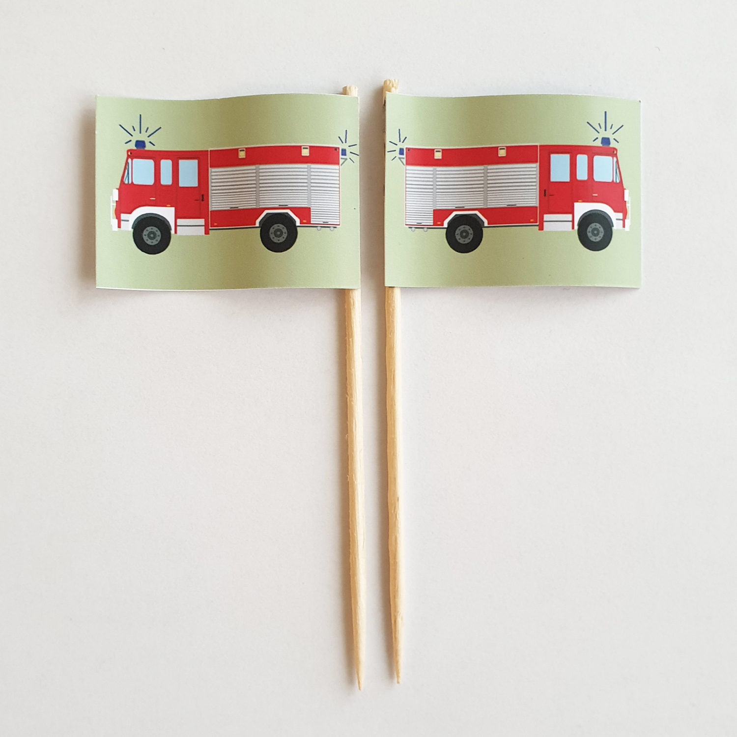 Picker_Feuerwehr Party-Picker Flagge Feuerwehr Papierfähnchen in Spitzenqualität 50 Stück Beutel