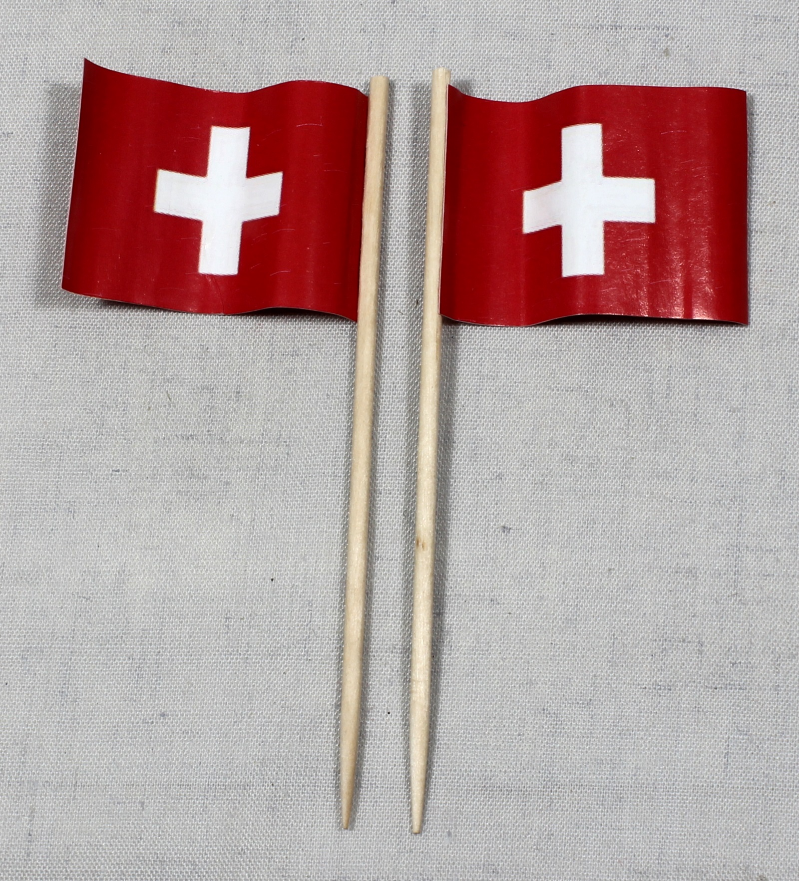 deko-picker-schweiz Party-Picker Flagge Schweiz rechteckig Papierfähnchen in Spitzenqualität 50 Stück Beutel