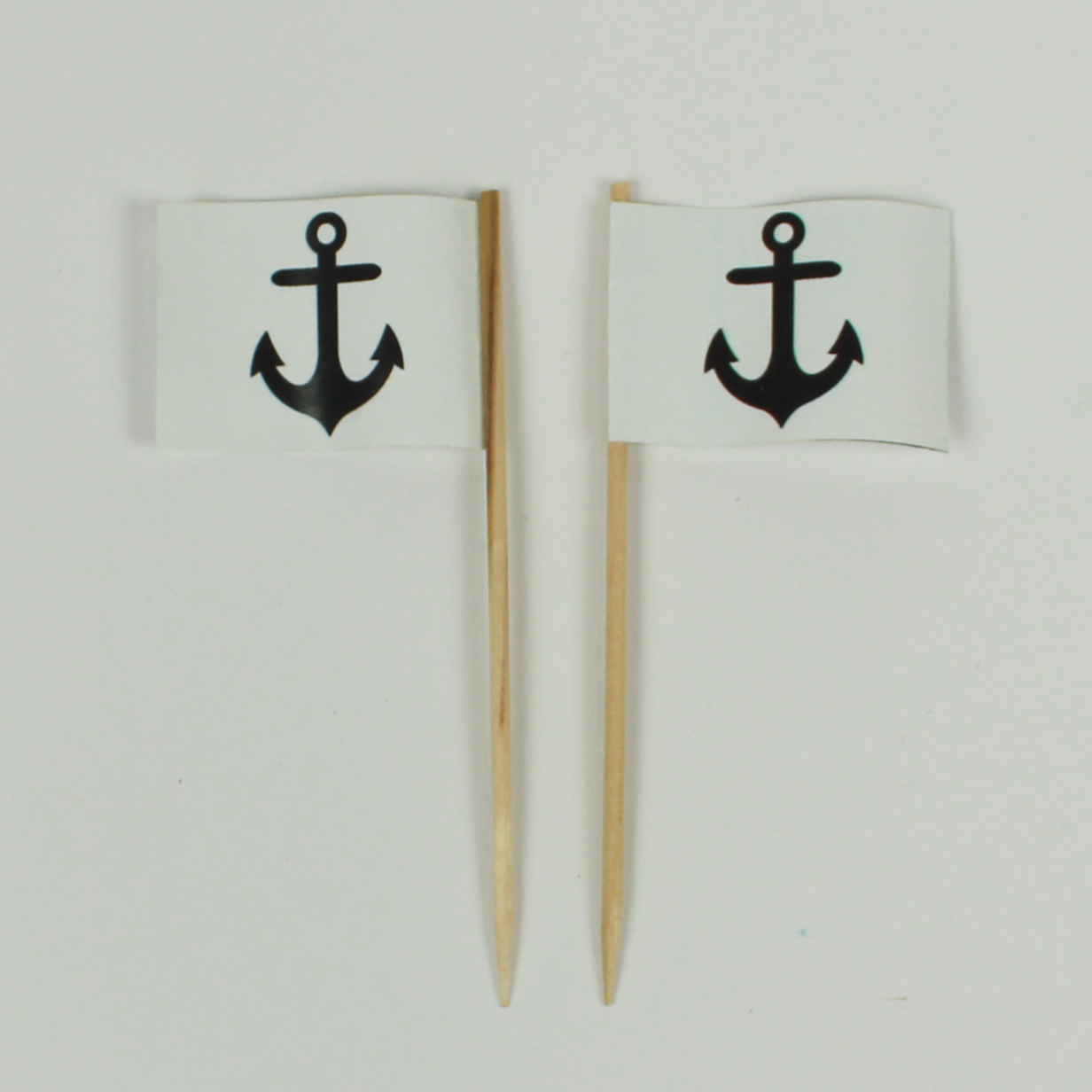 Anker-schwarz Party Picker Anker schlicht schwarz Papierfähnchen 50 Stück Beutel