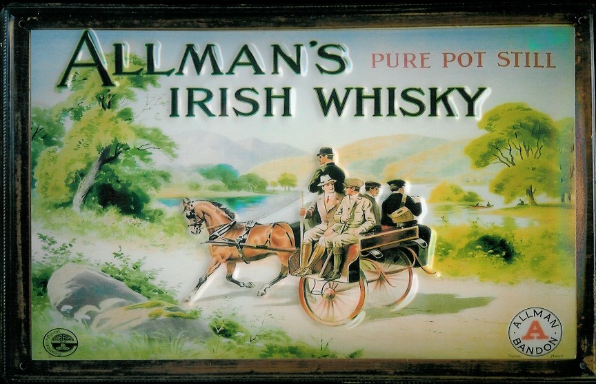 D147-Allman-s Blechschild Allman's Irish Whisky Nostalgieschild