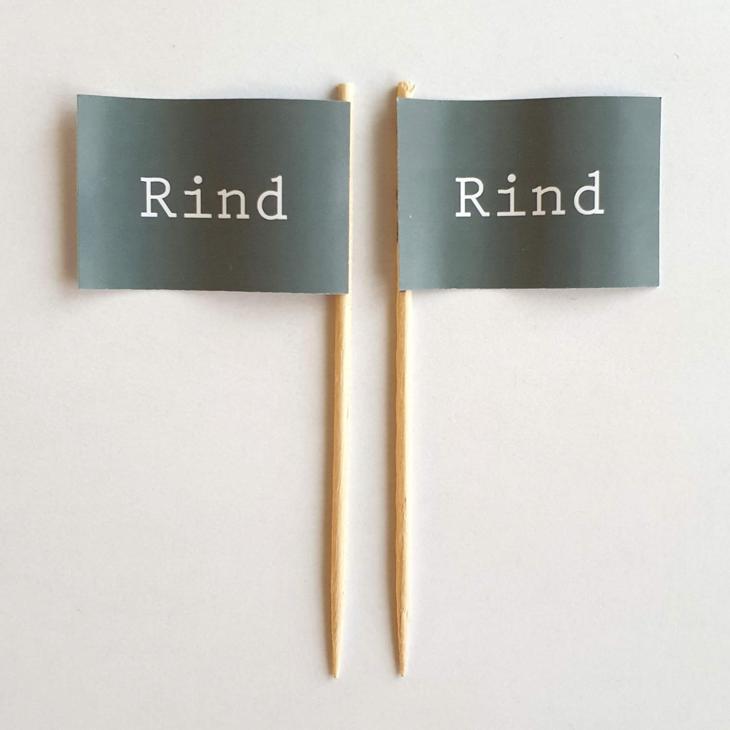 Picker_Grau-Rind Party-Picker Flagge GRAU Rind Papierfähnchen in Spitzenqualität 50 Stück Beutel