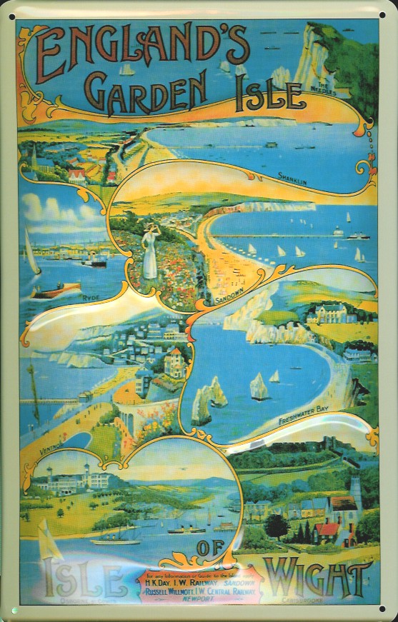 Blechschild Nostalgieschild Isle of Wight England Garden