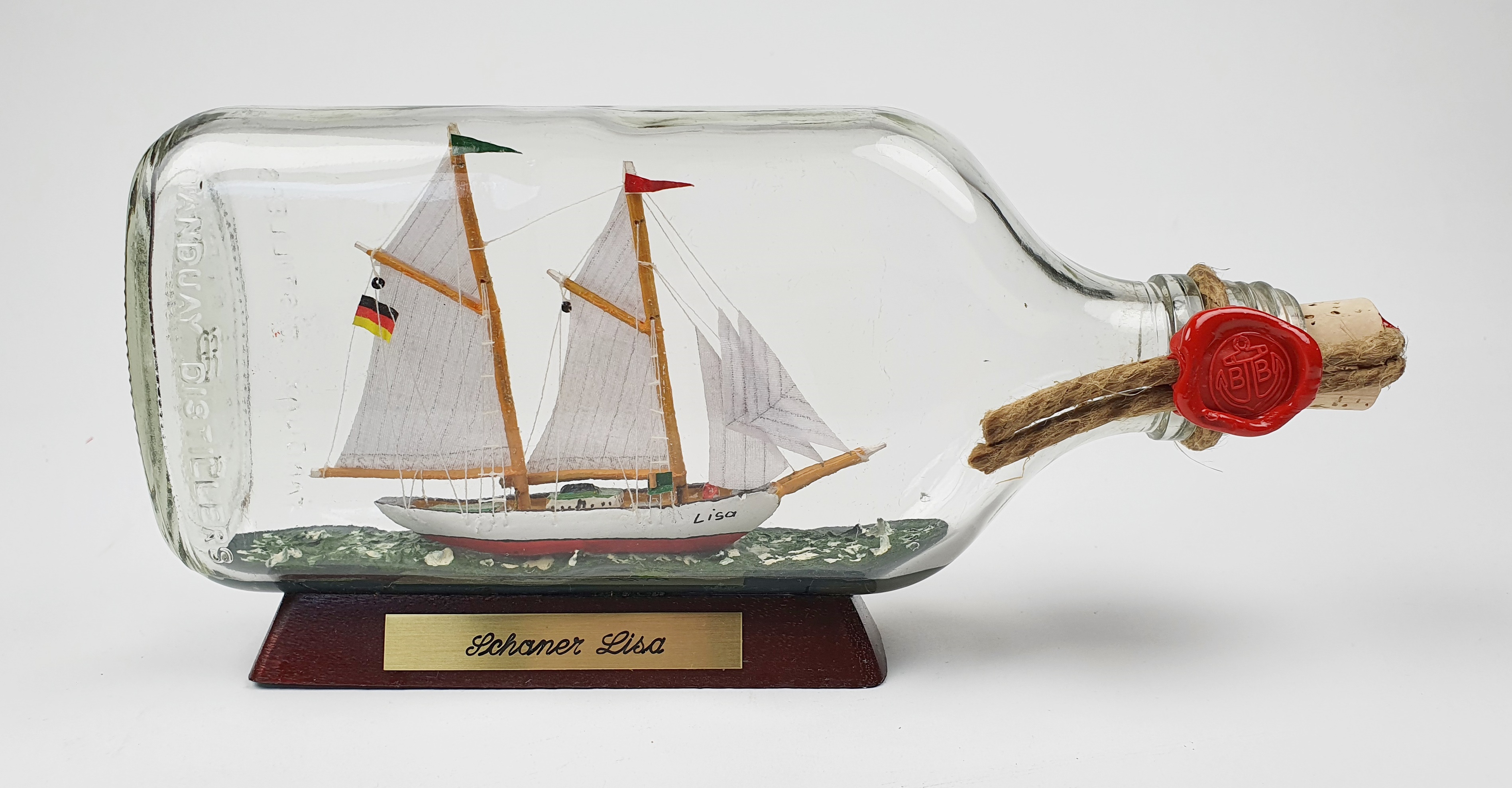 buddelschiff-lisa Schoner Lisa Buddelschiff Flachmann 0,375 Liter ca. 21x9 cm