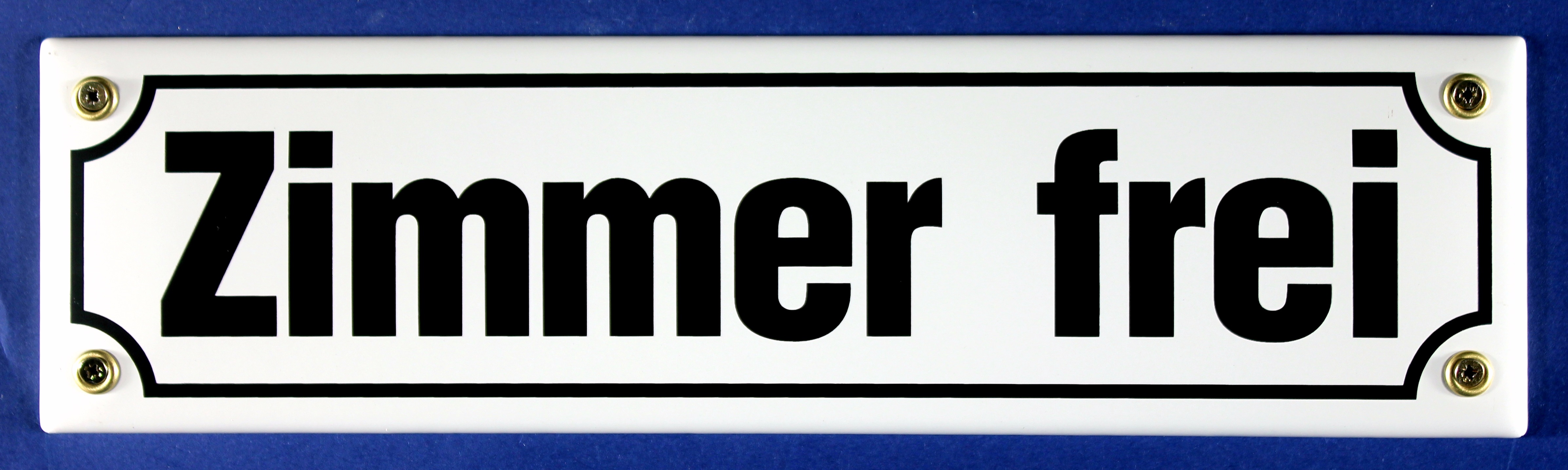 Strassenschild Zimmer frei 30x8 cm weiß Emaille Schild Emaile Hinweisschild Türschild