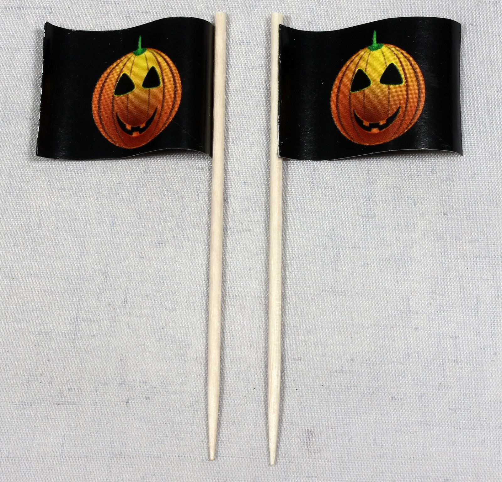 deko-picker-halloween-kuerbis Party-Picker Flagge Halloween Kürbis Papierfähnchen in Spitzenqualität 50 Stück Beutel