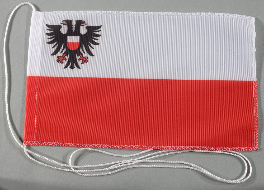 Tischflagge Lübeck Stadtflagge 25x15 cm optional mit Holz- oder Chromständer Tischfahne Tischfähnche