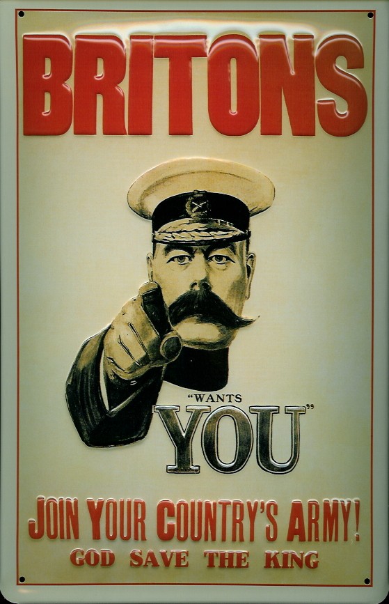 Blechschild Nostalgieschild Britons wants YOU Army Rekrutierung