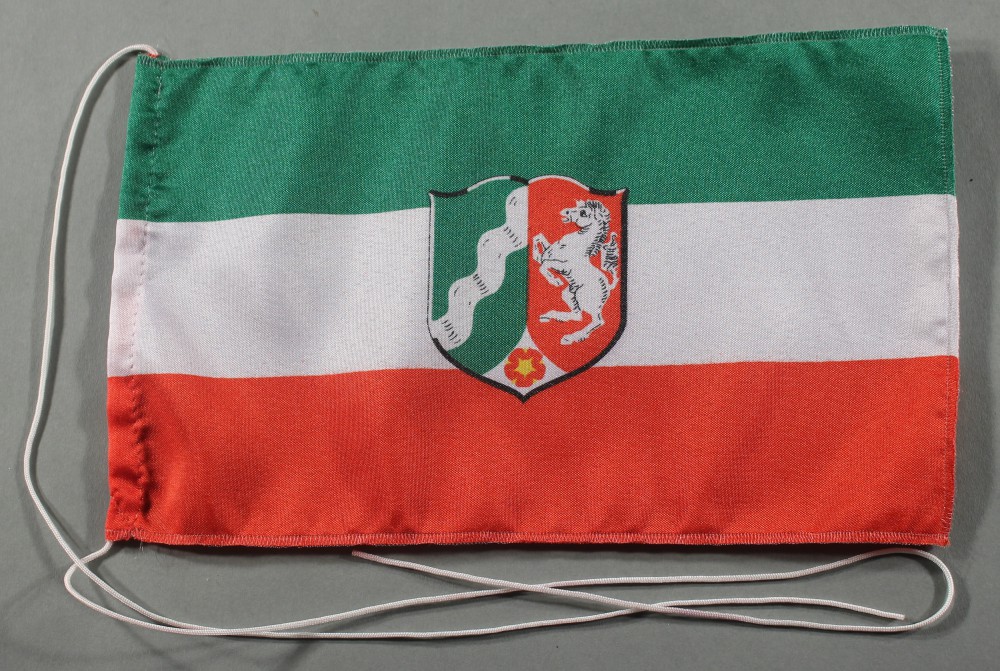 Tischflagge Nordrhein Westfalen NRW 25x15 cm optional mit Holz- oder Chromständer Tischfahne Tischfä