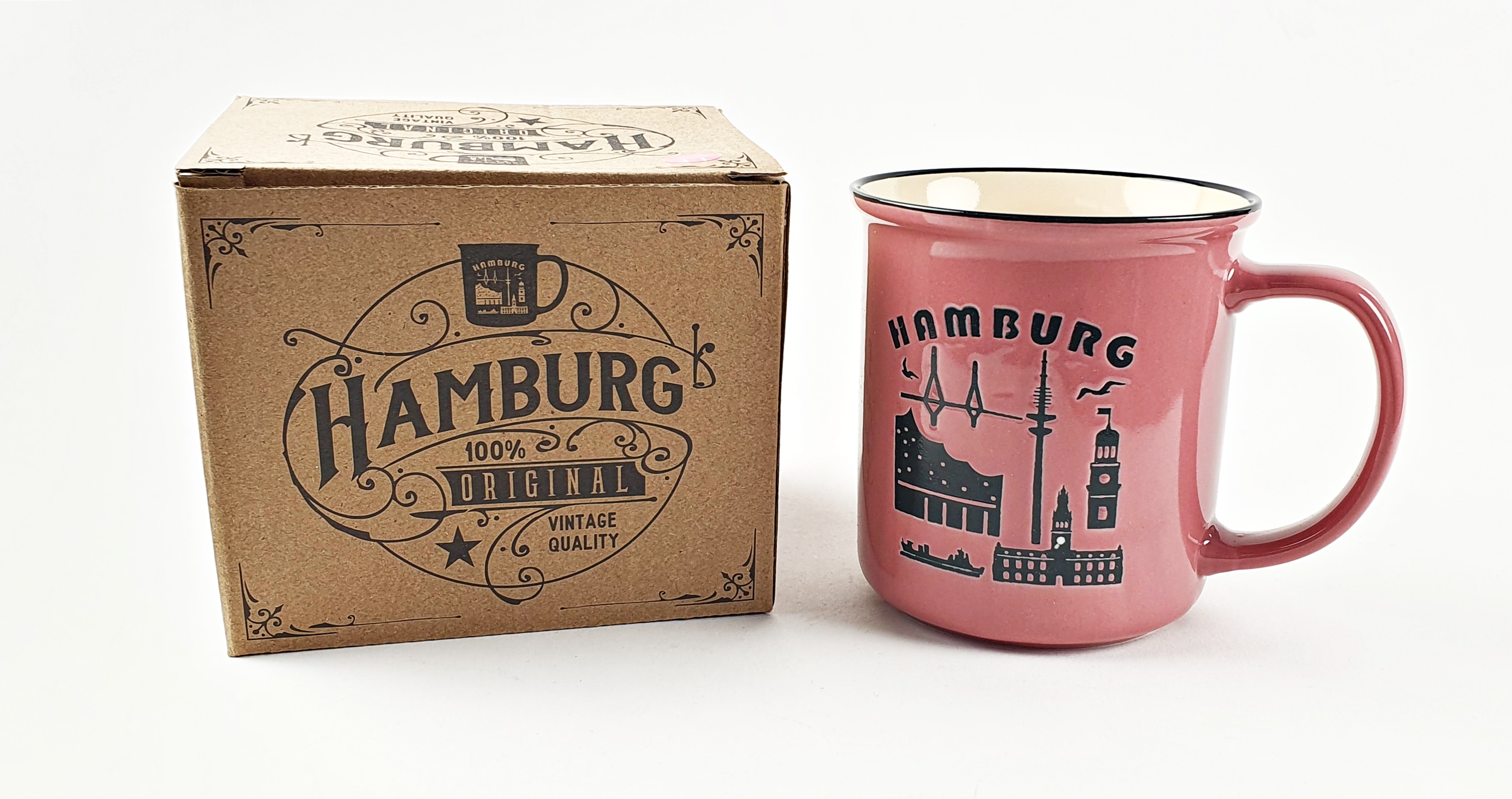 Hamburg Becher Relief Tasse Pink Hamburg Becher Relief Tasse Pink