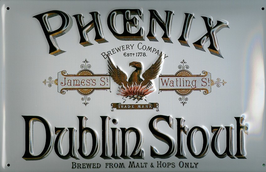 Blechschild Phoenix Dublin Stout Bier Irland retro Schild Nostalgieschild