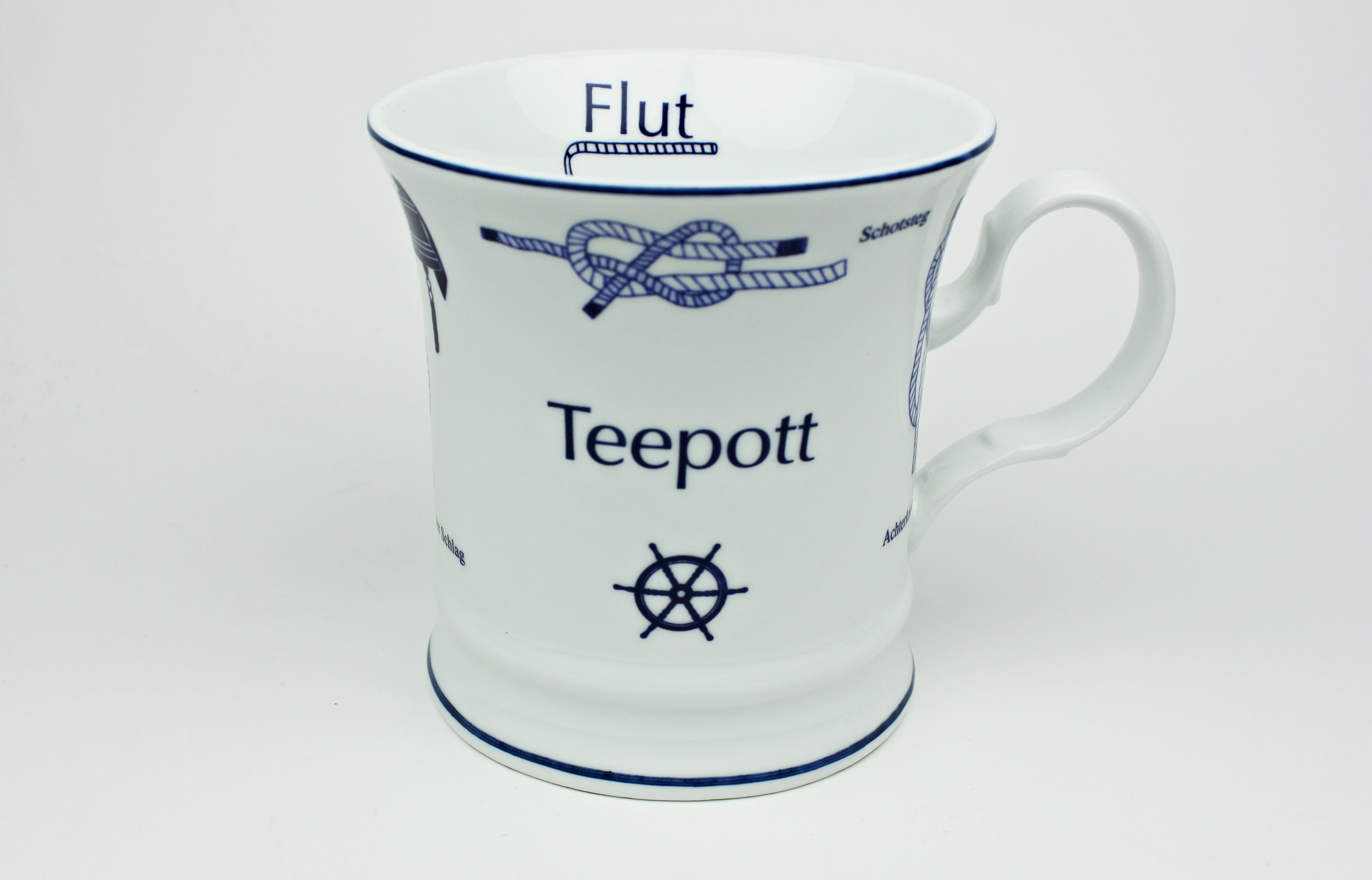 Teepott-hoch Knotenbecher Teepott mit Seemannsknoten hoch Souvenir Teetasse Tee Becher Andenken