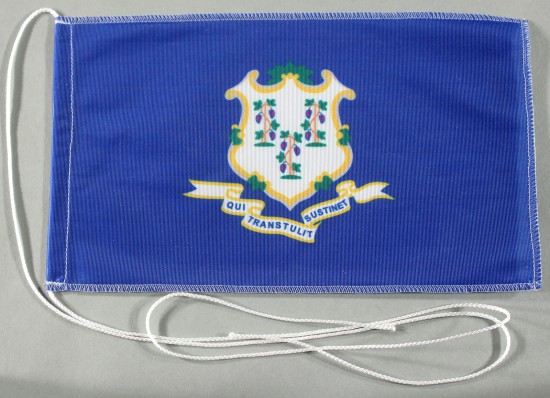 1155tischfahne-connecticut Tischflagge Connecticut USA Bundesstaat US State 25x15 cm optional mit Holz- oder Chromständer Tisch