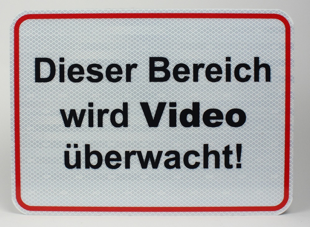 IMG_8363 Reflektierendes Aluminium Schild Dieser Bereich wird VIDEO überwacht
