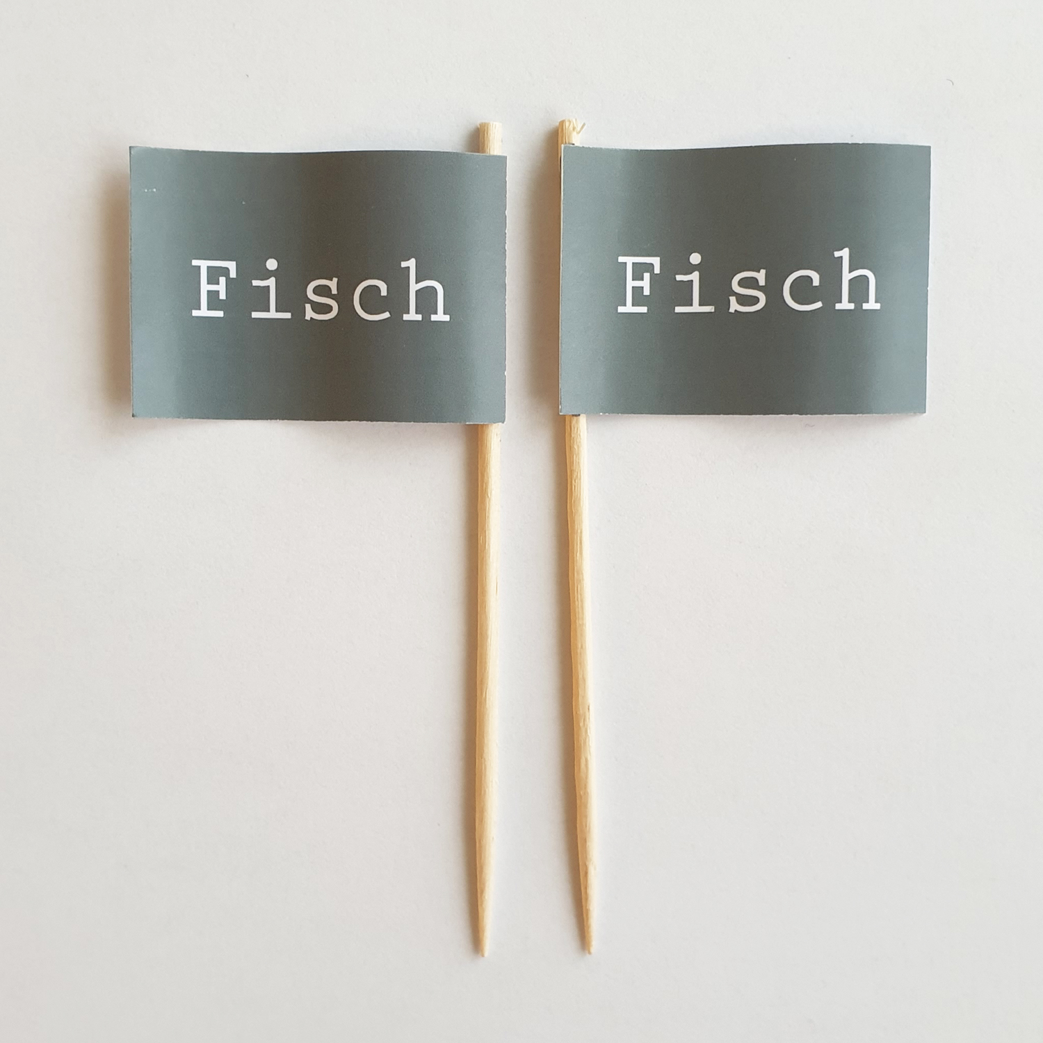 Picker_Grau-Fisch Party-Picker Flagge GRAU Fisch Papierfähnchen in Spitzenqualität 50 Stück Beutel