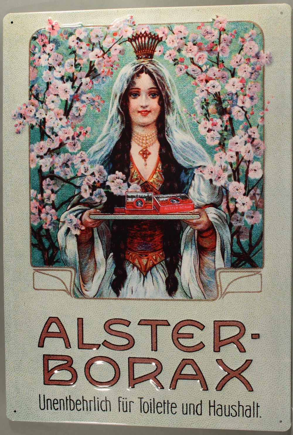 alster-borax-blechschild Blechschild Alster Borax Reinigungsmittel Haushaltsreiniger Schild retro Werbeschild Nostalgieschild