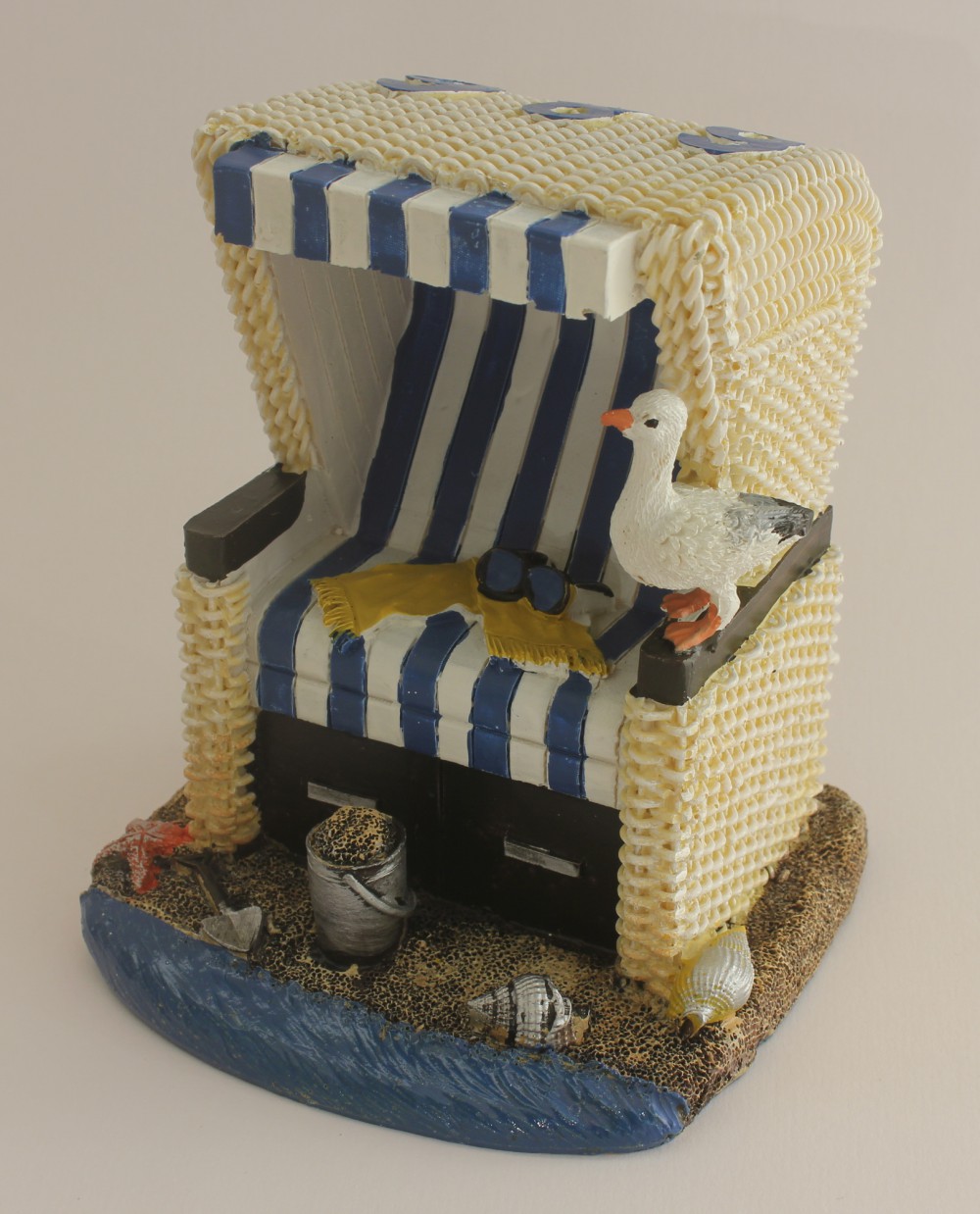 strandkorb-gross Strandkorb Deko blau weiß 12 cm