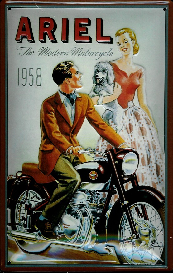B321-Ariel Blechschild Ariel 1958 Motorrad Nostalgieschild Schild