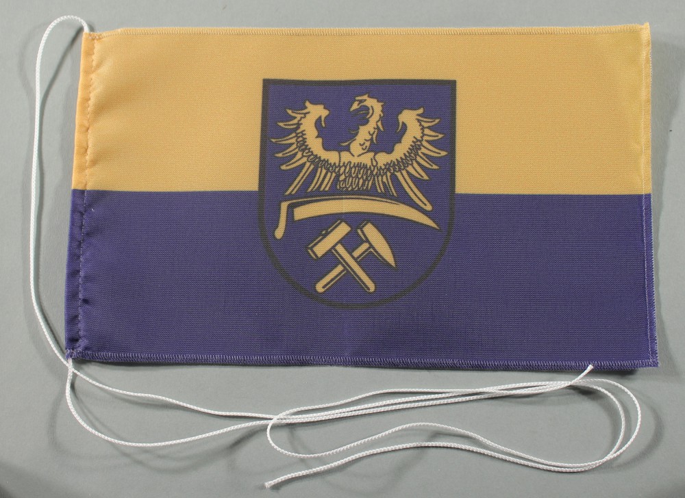 Tischflagge Oberschlesien 25x15 cm optional mit Holz- oder Chromständer Tischfahne Tischfähnchen
