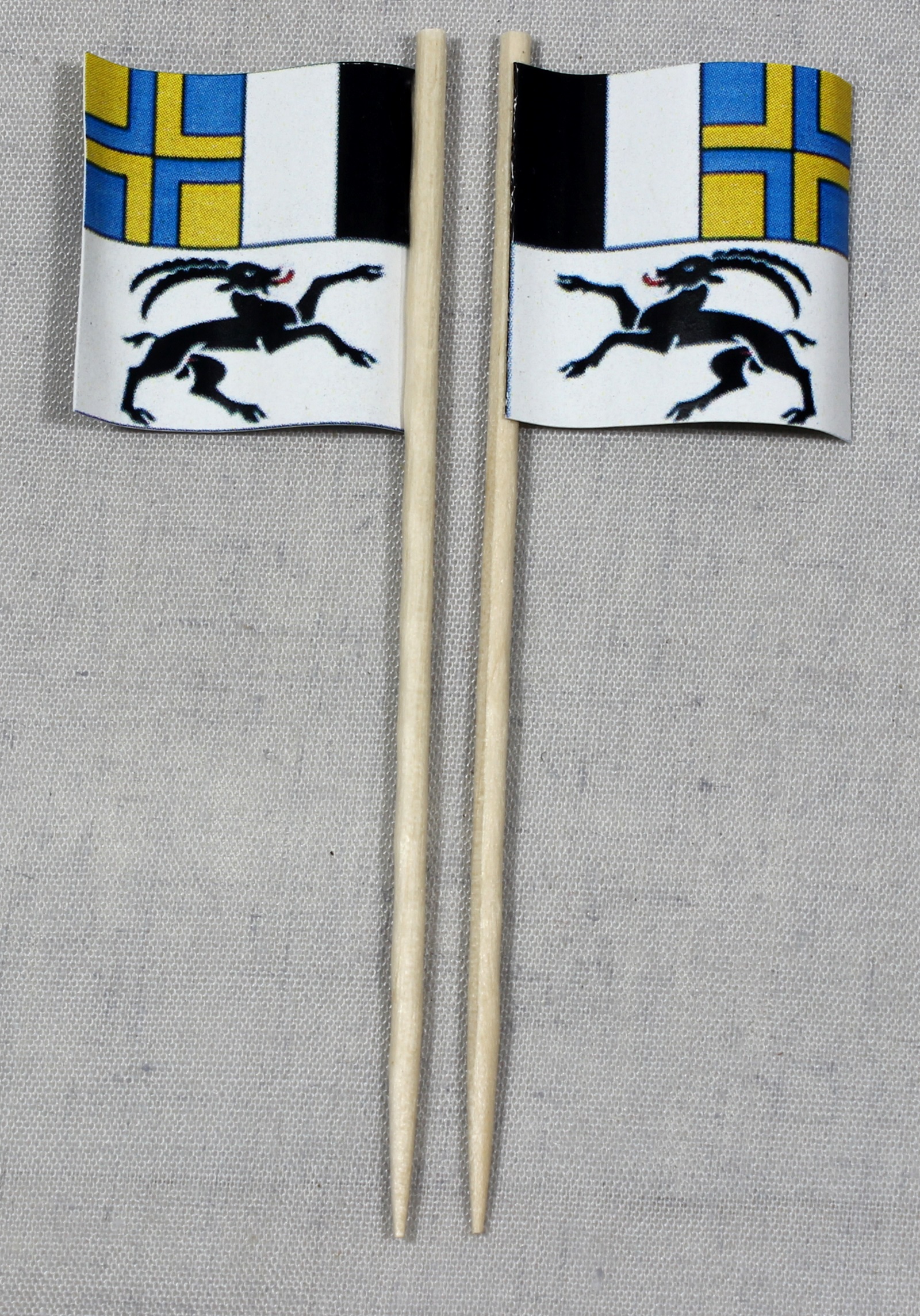 Party-Picker Flagge Graubünden Kanton Schweiz Papierfähnchen in Spitzenqualität 50 Stück Beutel