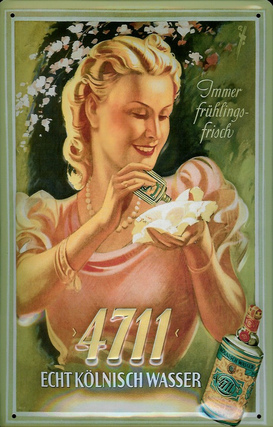 B140-Fr-hlings-Frisch Blechschild 4711 Immer Frühlingsfrisch (2) Lady Kosmetik kölnisch Wasser Schild Werbeschild Eau de C