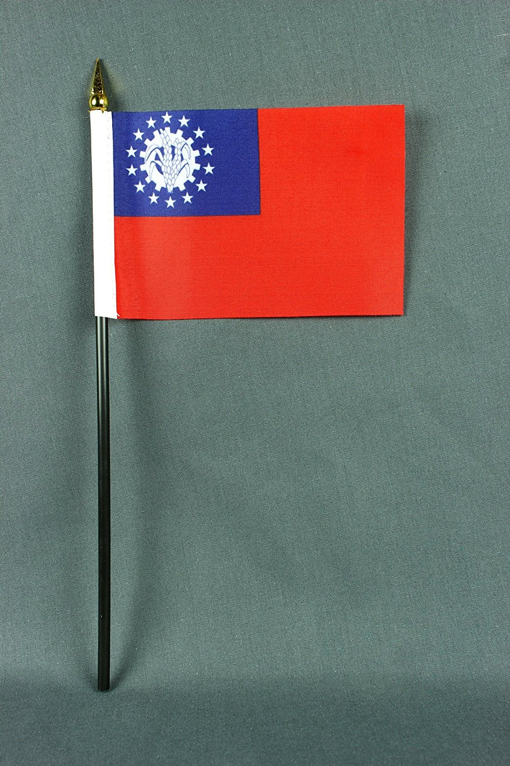 Kleine Tischflagge Myanmar Burma 10x15 cm optional mit Tischfähnchenständer
