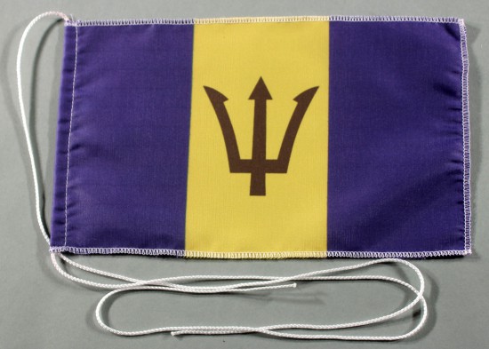 1446tischfahne-barbados Tischflagge Barbados 25x15 cm optional mit Holz- oder Chromständer Tischfahne Tischfähnchen