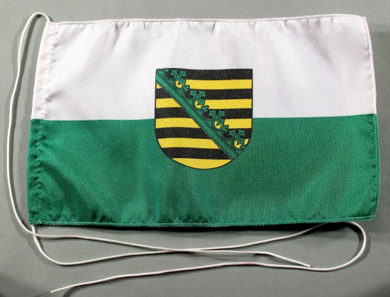 Tischflagge Sachsen 25x15 cm optional mit Holz- oder Chromständer Tischfahne Tischfähnchen