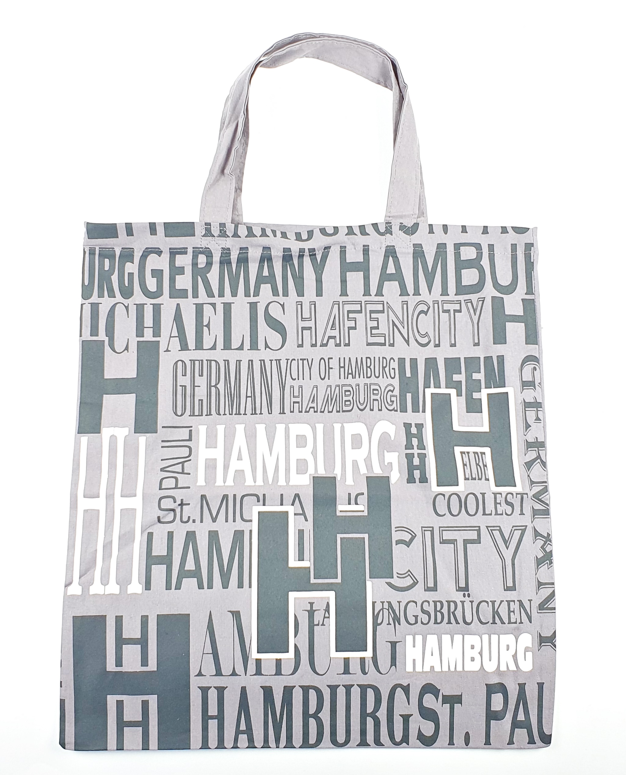 Stofftasche Einkaufstasche GRAU Hamburge Germany Stoffbeutel Stadttasche