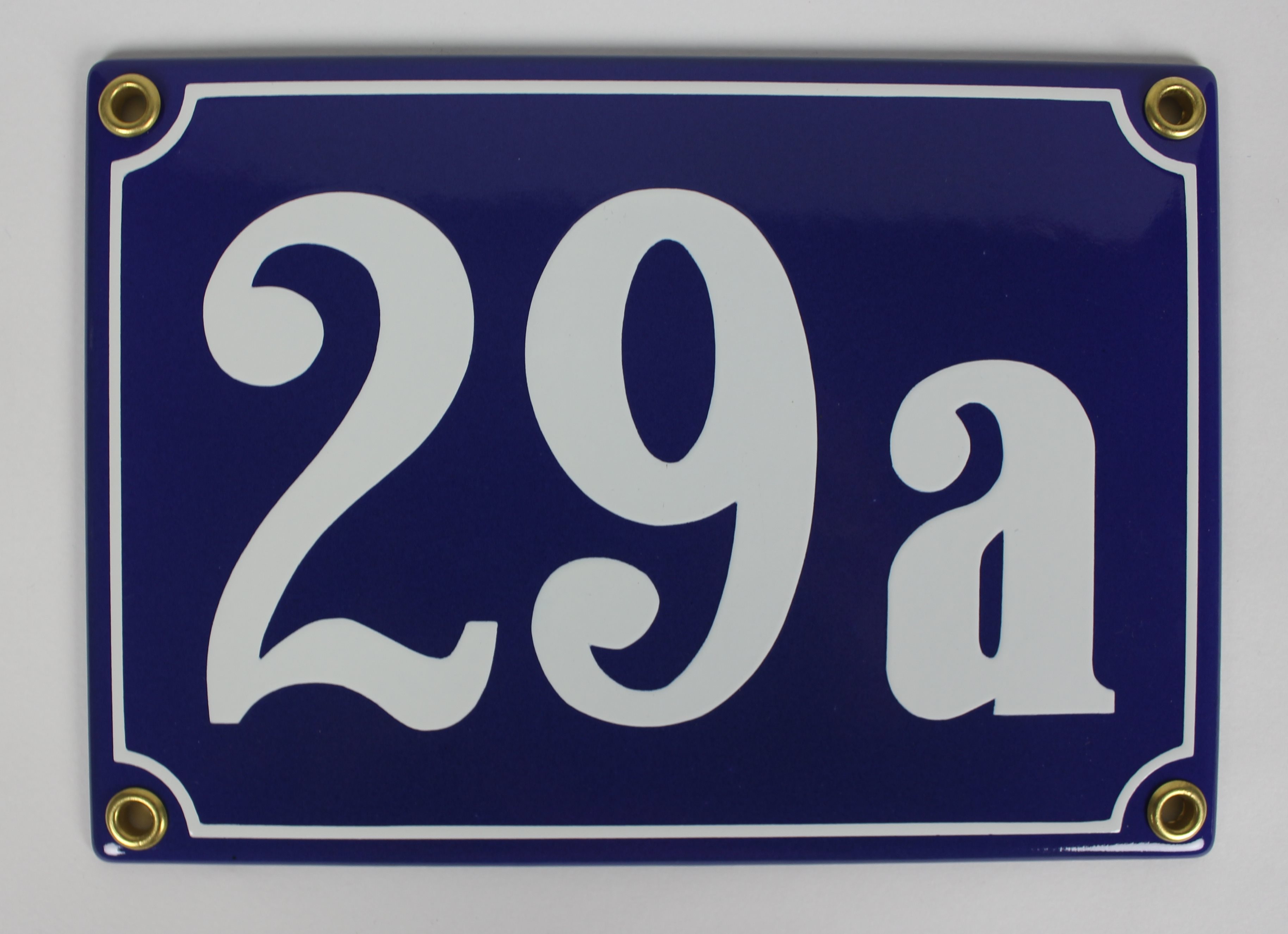 29a-blau Hausnummernschild 29a blau Clarendon 18x12 cm Emailleschild