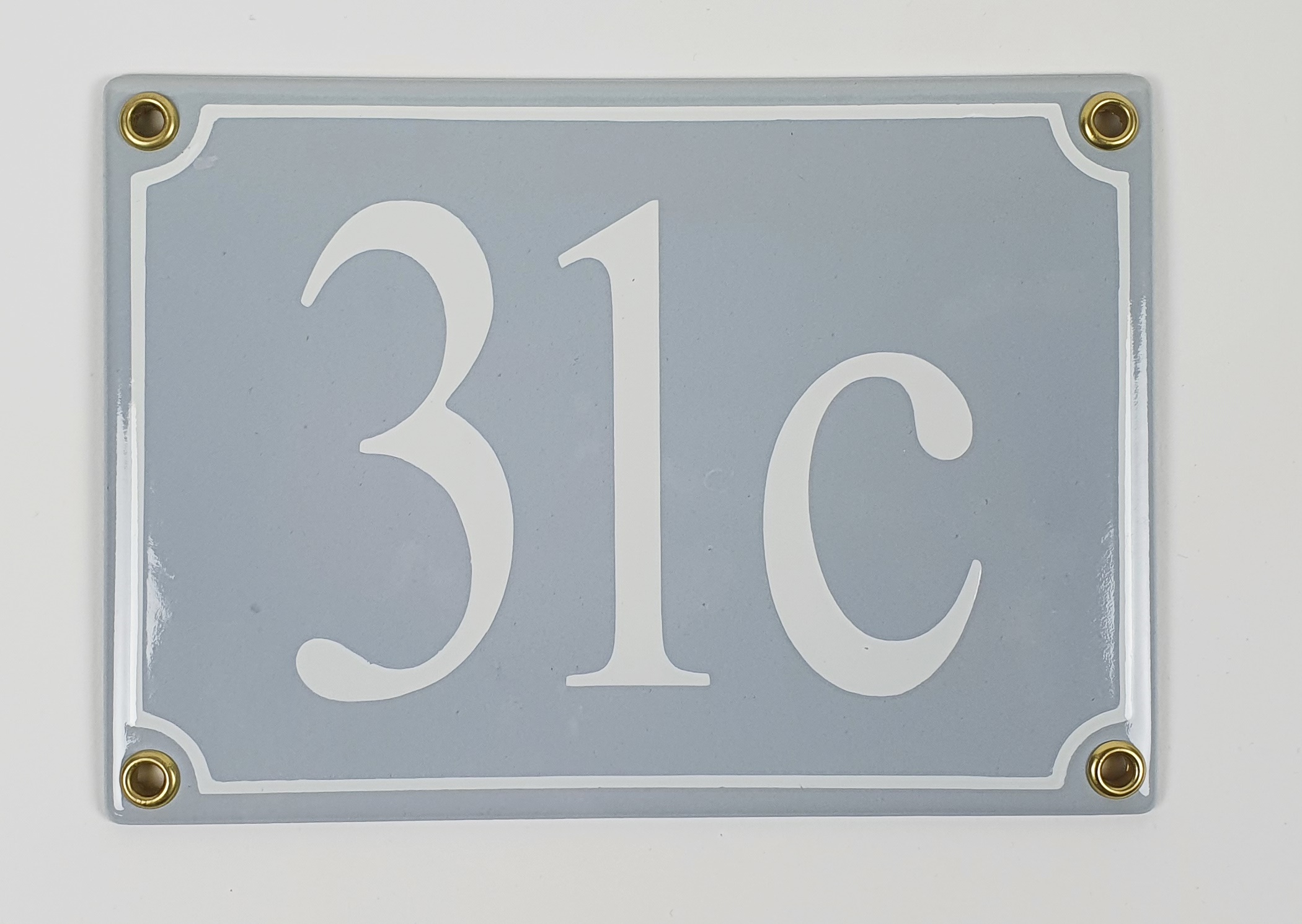schild-31c Hausnummernschild 31c grau Serif 17x12 cm Emailleschild