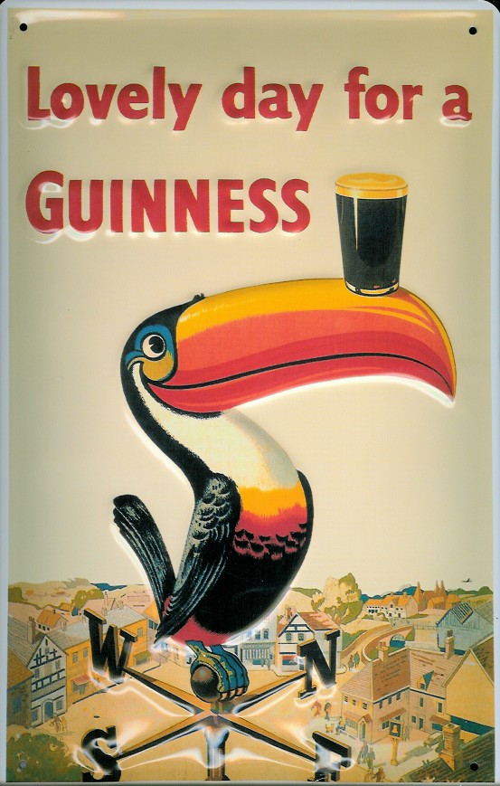 Blechschild Guinness Bier Toucan Vogel Wetterfahne nostalisches Schild Werbeschild