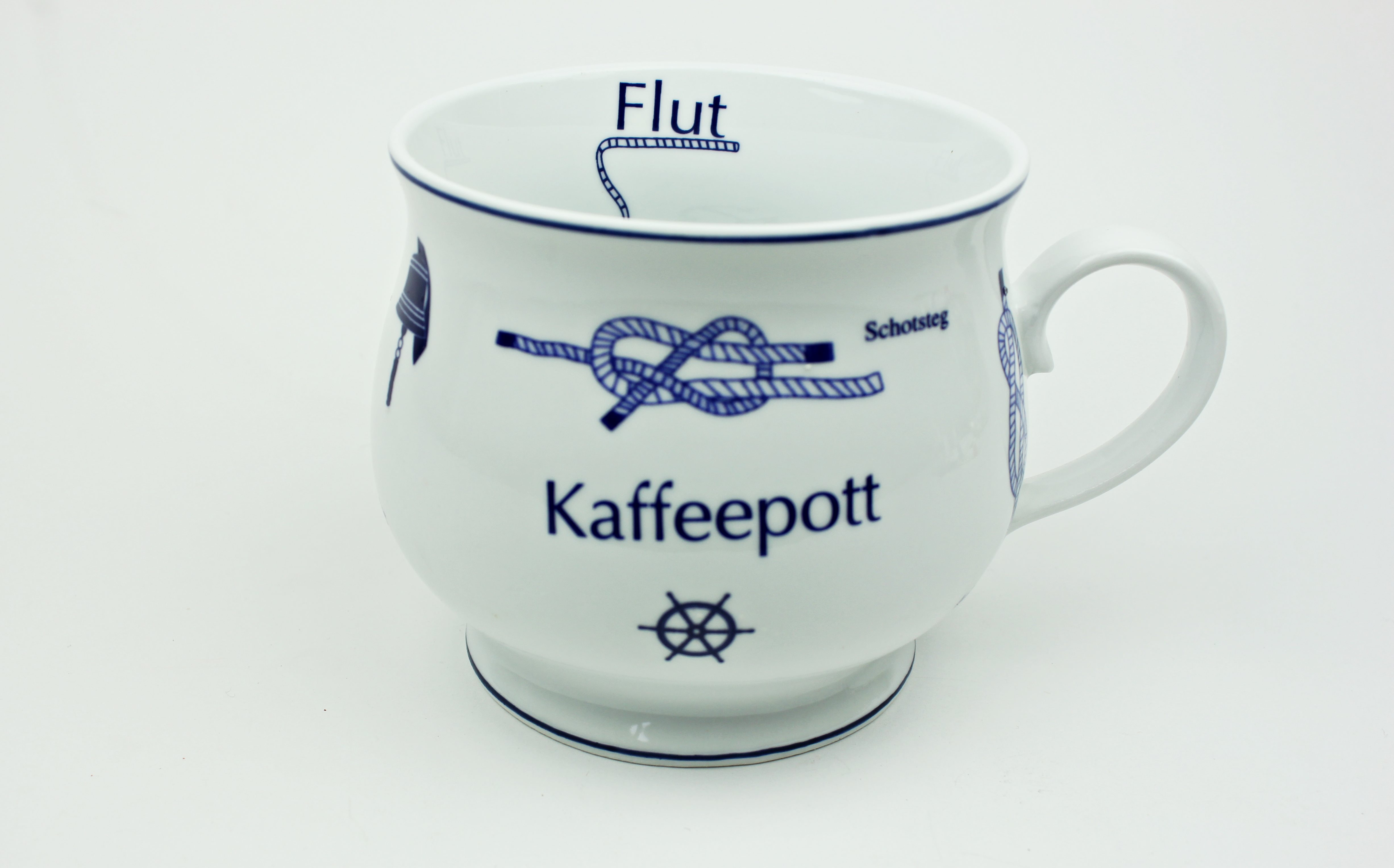 Kaffeepott-bauchig Knotenbecher Kaffeepott mit Seemannsknoten bauchig Souvenir Teetasse Tee Becher Andenken