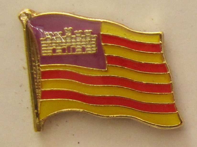 pin_flagge_balearen Pin Anstecker Flagge Fahne Balearen Flaggenpin Button Badge Flaggen Clip Anstecknadel