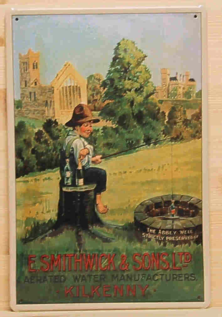 Blechschild Smithwick & Sons Water Mineralwasser Schild Wasser Brunnen Werbeschild