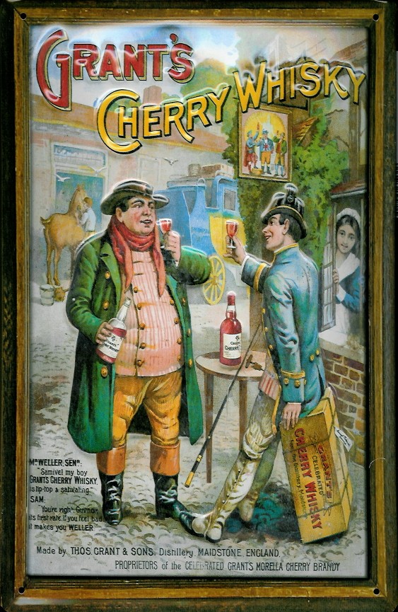 D200-Grant-s-Whisky Blechschild Grant's Cherry Whisky Kirschwhisky retro Schild England Werbeschild