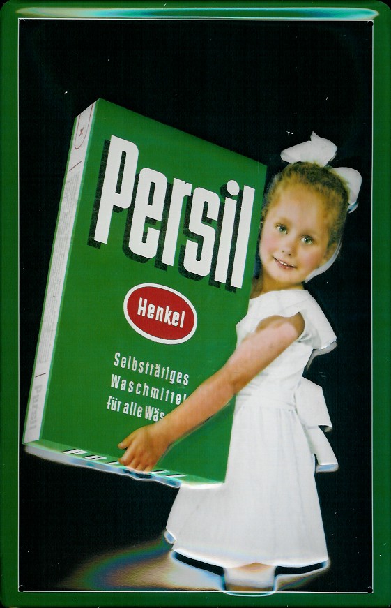 Blechschild Persil große Packung mit Kind Waschpulver Schild Werbeschild
