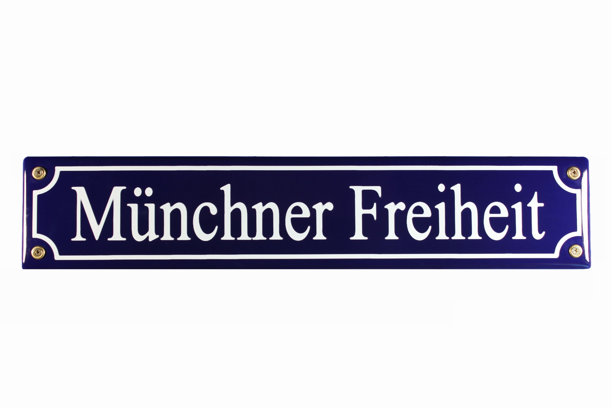 strassenschild-muenchner-freiheit Strassenschild Münchner Freiheit 40x8 cm München Souvenir Email Strassen Schild Emaille