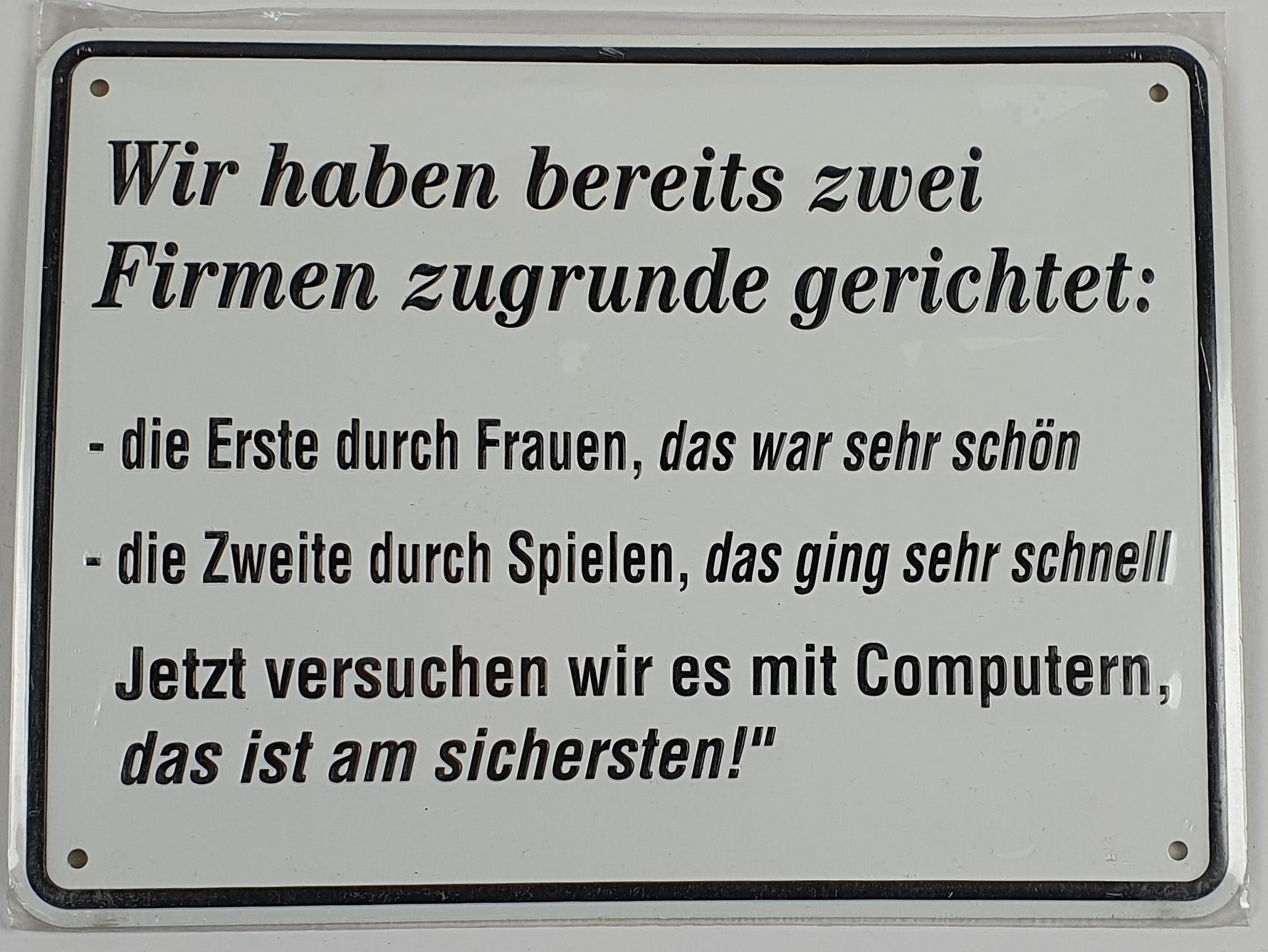 schild-firmen Aluminium Schild Firmen zugrunde gerichtet Alu Humor Metallschild