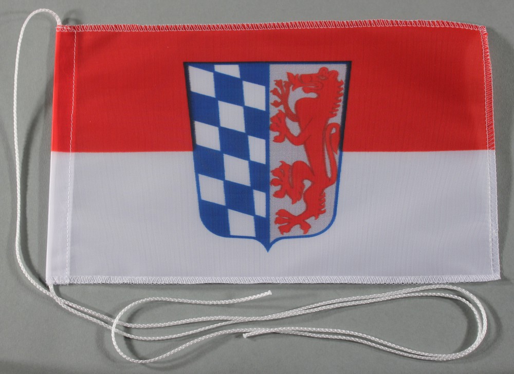 Tischflagge Niederbayern Nieder Bayern 25x15 cm optional mit Holz- oder Chromständer Tischfahne Tisc