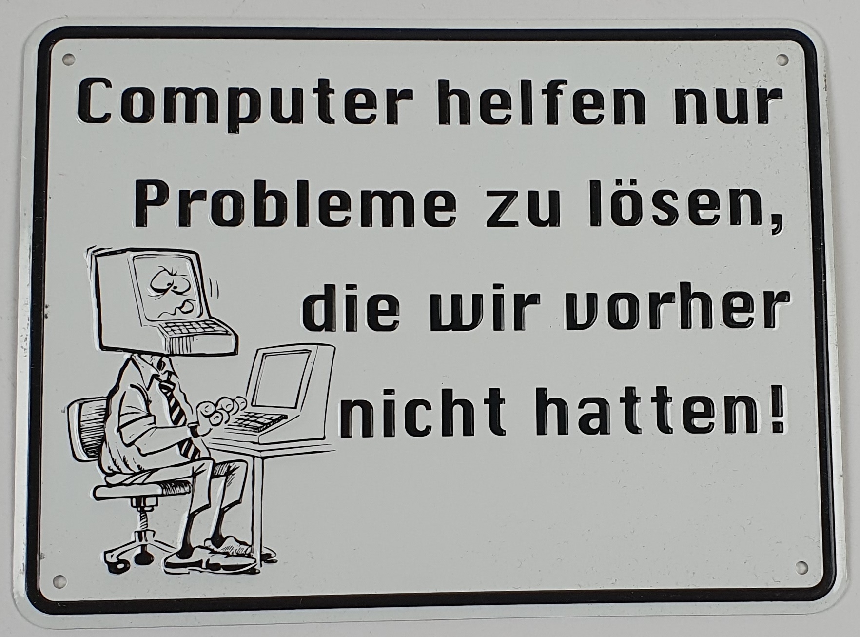 schild-computer Aluminium Schild Computer helfen Alu Humor Metallschild