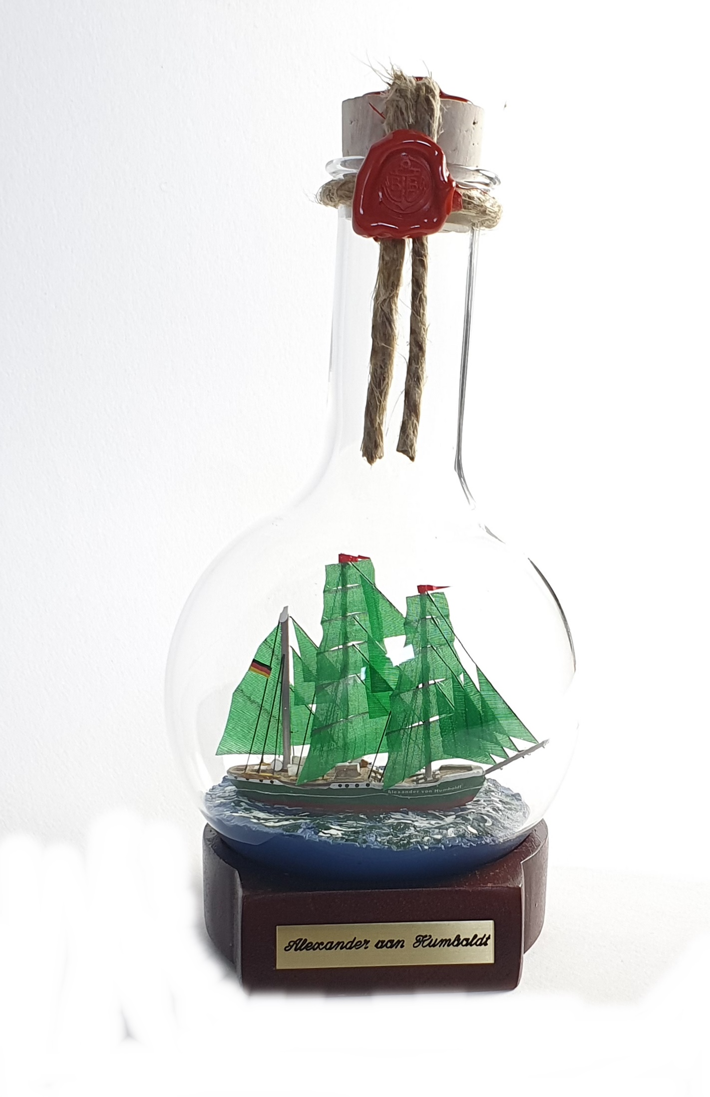 phs042-k4 Alexander von Humboldt 0,5 Liter Buddelschiff Stehkolben Flaschenschiff